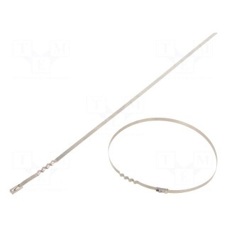 Cable tie | L: 360mm | W: 4.6mm | acid resistant steel AISI 316 | 445N