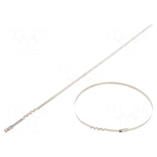 Cable tie | L: 360mm | W: 4.6mm | stainless steel AISI 304 | 445N