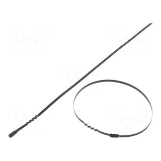 Cable tie | L: 360mm | W: 4.6mm | stainless steel AISI 304 | 445N | wave