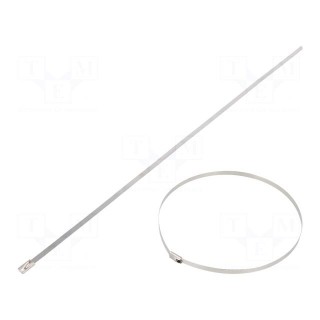 Cable tie | L: 360mm | W: 4.6mm | stainless steel AISI 304 | 890N