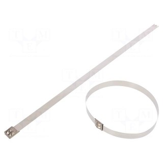 Cable tie | L: 362mm | W: 12.3mm | acid resistant steel AISI 316