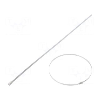 Cable tie | L: 362mm | W: 4.6mm | stainless steel AISI 304 | 890N