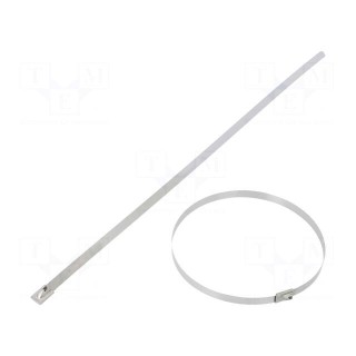 Cable tie | L: 362mm | W: 7.9mm | stainless steel AISI 304 | 2kN