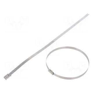 Cable tie | L: 362mm | W: 7.9mm | stainless steel AISI 304 | 2kN | MBT
