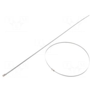 Cable tie | L: 521mm | W: 4.6mm | stainless steel AISI 304 | 900N | MBT
