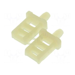 Cable tie holder | polyamide | natural | Tie width: 5.4mm | Ht: 18.3mm