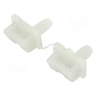 Cable tie holder | polyamide | natural | Tie width: 9.3mm | Ht: 10mm