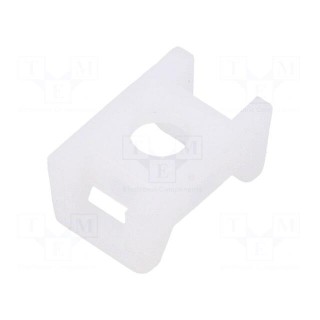 Holder | screw | natural | L: 15.2mm | Width: 9.7mm | cable ties