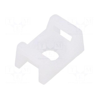 Holder | screw | natural | L: 15.2mm | Width: 9.7mm | cable ties
