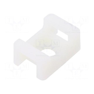 Screw mounted clamp | polyamide | natural | B: 6.3mm | H: 9mm | L: 23mm