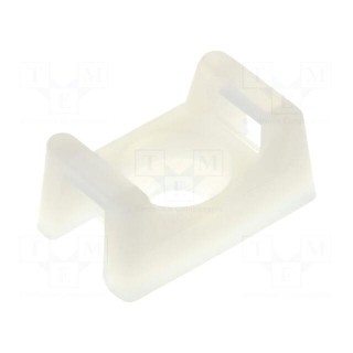 Cable tie holder | polyamide | natural | Tie width: 3.6mm | Ht: 5.85mm