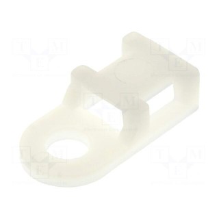 Holder | screw | polyamide | natural | Tie width: 4.95mm | Ht: 4.95mm