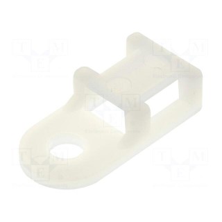 Cable tie holder | polyamide | natural | Tie width: 5.5mm | Ht: 4.8mm