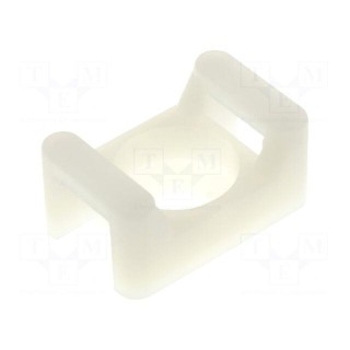 Cable tie holder | polyamide | natural | Tie width: 5.6mm | Ht: 7.2mm