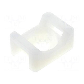 Cable tie holder | polyamide | natural | Tie width: 9.2mm | Ht: 9.6mm