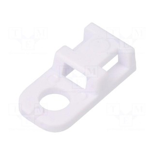 Cable tie holder | polyamide | UL94V-2 | natural | Tie width: 5mm