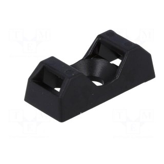 Screw mounted clamp | UL94V-2 | black | Tie width: 5mm | Ht: 6.7mm