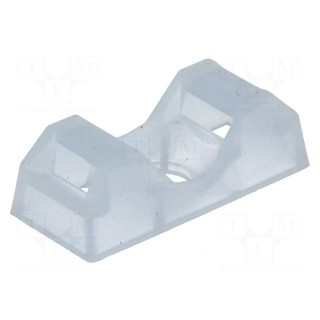 Screw mounted clamp | UL94V-2 | natural | Tie width: 5mm | Ht: 6.7mm