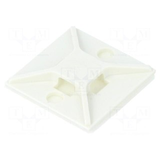 Screw down self-adhesive holder | ABS | white | Ht: 4.2mm | L: 25.4mm