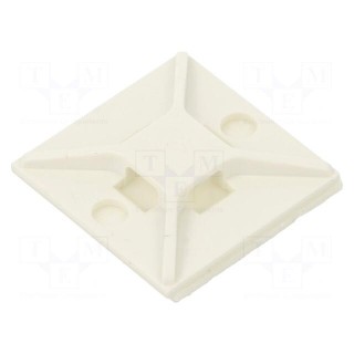 Holder | screw,self-adhesive | ABS | white | Tie width: 2.5÷4.8mm