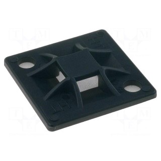 Screw down self-adhesive holder | polyamide | black | Ht: 3.7mm