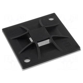 Screw down self-adhesive holder | polyamide | black | Ht: 5.5mm