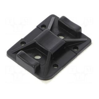 Screw down self-adhesive holder | polyamide | black | Ht: 5.45mm