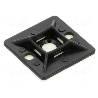 Holder | screw,self-adhesive | polyamide | UL94V-2 | black | Ht: 6.5mm