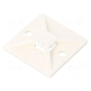 Holder | screw | polyamide | white | cable ties