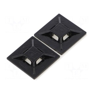 Self-adhesive cable holder | ABS | black | Tie width: 2.5÷4.8mm
