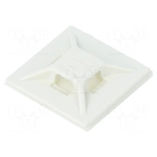 Self-adhesive cable holder | ABS | white | Tie width: 2.5÷3.7mm