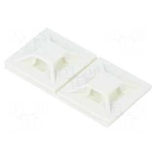 Self-adhesive cable holder | ABS | white | Tie width: 2.5÷3.7mm