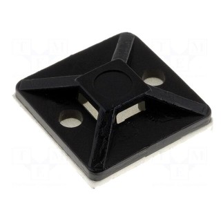 Self-adhesive cable holder | polyamide | UL94V-2 | black | FH: 3.1mm