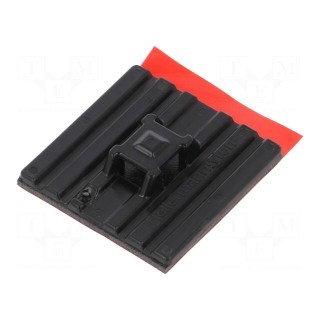 Screw down self-adhesive holder | polyamide | UL94V-2 | black