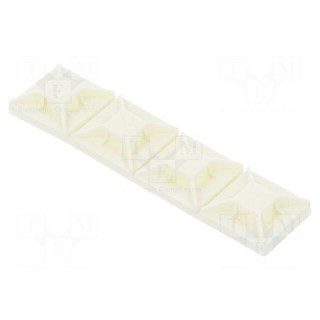 Self-adhesive cable holder | polyamide | white | Tie width: 2.5mm