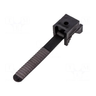 Cable strap clip | black | L: 65mm | 25pcs | Man.series: UP-22 | Ø: 22mm