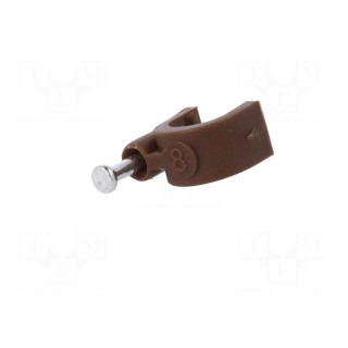 Holder | brown | Application: on round cable | 25pcs | with a nail