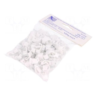 Holder | white | Application: YDYp 3x2,5,for flat cable | 100pcs.