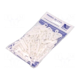Holder | white | Application: on round cable | 100pcs | 10mm