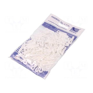 Holder | white | Application: on round cable | 100pcs | 6mm
