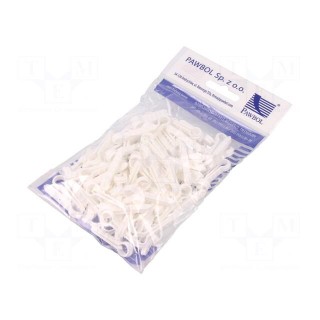 Holder | white | Application: on round cable | 100pcs | 8mm