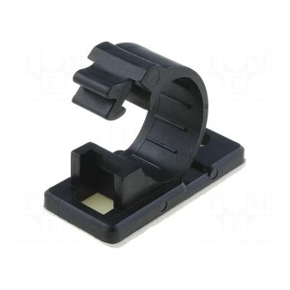 Screw down self-adhesive holder | 12mm | polyamide | black | UL94V-2