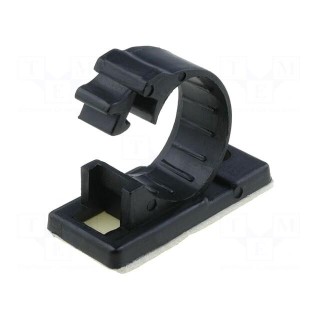 Screw down self-adhesive holder | 14mm | polyamide | black | UL94V-2