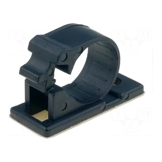 Screw down self-adhesive holder | 15mm | polyamide | black | UL94V-2