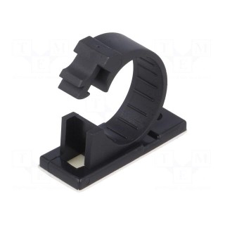 Screw down self-adhesive holder | 17mm | polyamide | black | UL94V-2