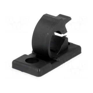 Screw down self-adhesive holder | 5.5mm | polyamide | black