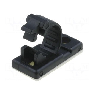 Screw down self-adhesive holder | 7.5mm | polyamide | black