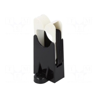 Screw mounted clamp | polyamide | black | W: 30mm | L: 21.3mm | H: 48mm