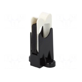 Screw mounted clamp | polyamide | black | W: 30mm | L: 21.3mm | H: 48mm