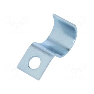 Screw mounted clamp | ØBundle : 15mm | Ømount.hole: 6mm | W: 14mm